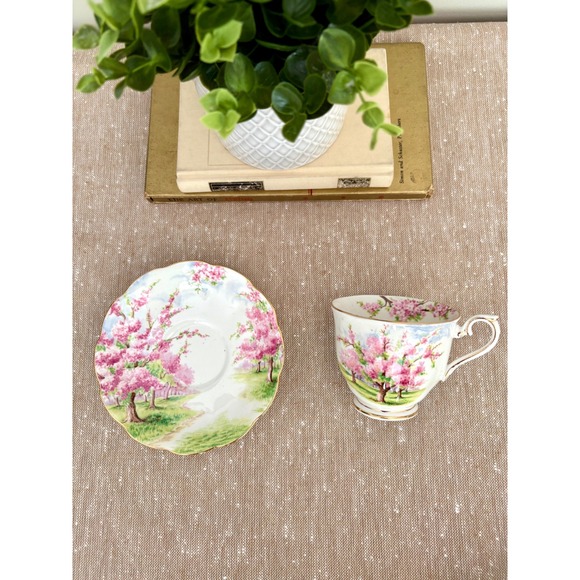 Royal Albert Other - VTG Royal Albert Blossom Time Cherry Blossom Teacup Saucer Set Sakura Porcelain